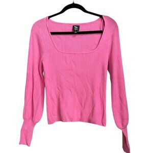 Becca Tilley x Bar III Pink Square Neck Long Sleeve Top - Size S